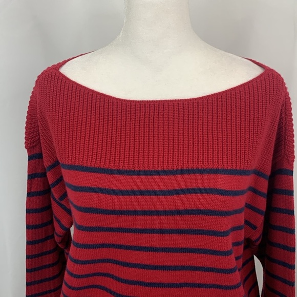 Gap Factory Red and Blue Striped Boatneck Sweater- NWT - Picture 5 of 14